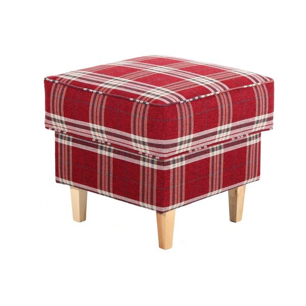 Pouf a scacchi rossi Lorris - Max Winzer-image-2