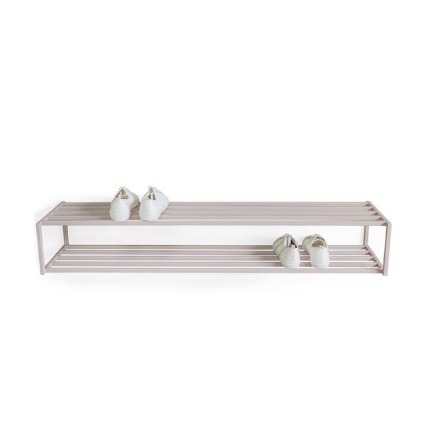 Scarpiera grigio tortora in acciaio da parete 118x20,5x30,5 cm School – Spinder Design-image-4
