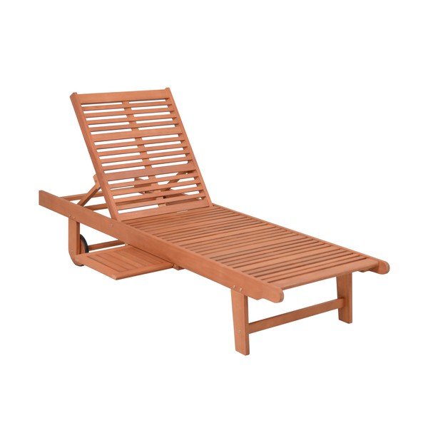 Lettino da giardino in legno color crema-naturale San Diego - Garden Pleasure-image-1