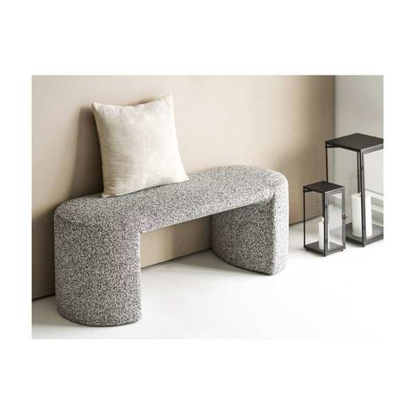 Panchina grigia con rivestimento in bouclé Westport – House Nordic-image-3