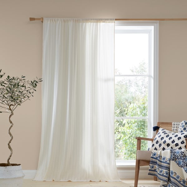 Tenda sottile bianca in cotone 140x137 cm Zofia Broderie Anglaise – Pineapple Elephant-image-1