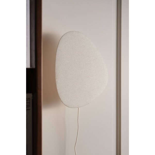Lampada da parete color crema in lino con alimentazione a corrente Elva – Jotex-image-2