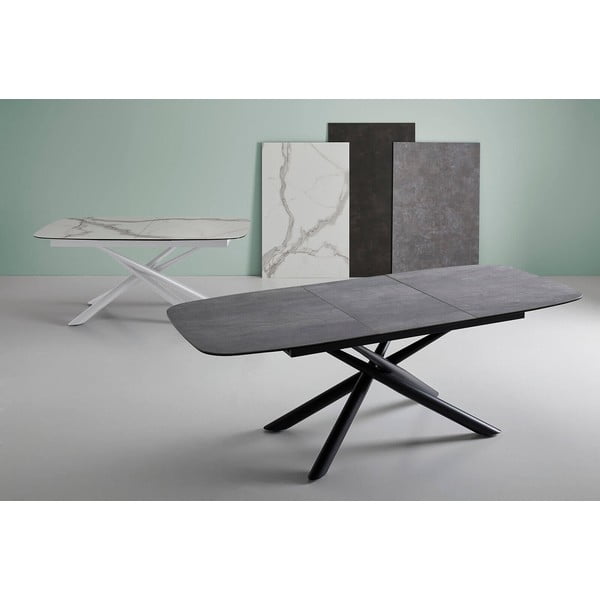 Tavolo da pranzo pieghevole bianco e grigio , 160 x 95 cm Ness - sømcasa-image-1