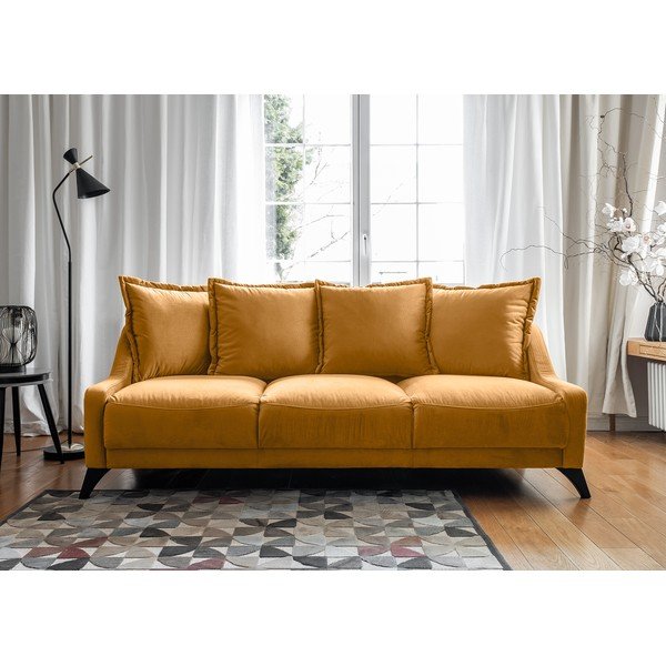 Divano in velluto giallo senape Royal Rose - Miuform-image-1