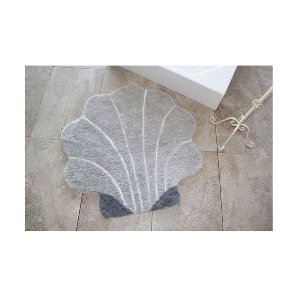 Tappeto da bagno Shell Grey, ⌀ 90 cm - Foutastic