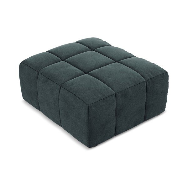 Poggiapiedi blu con rivestimento in velluto Aloha – Makamii-image-2