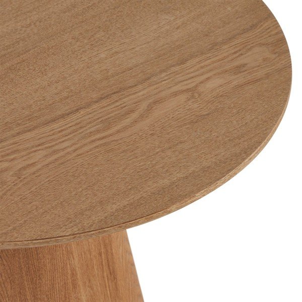 Tavolino in rovere decorato in colore naturale ø 60 cm Tango - Furnhouse-image-3