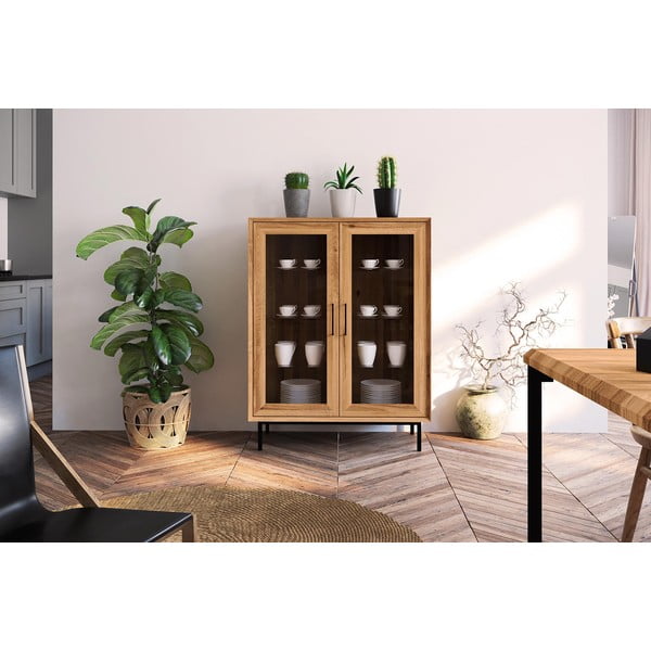 Vetrina in legno di quercia di colore naturale 97x125 cm Abies - The Beds-image-4