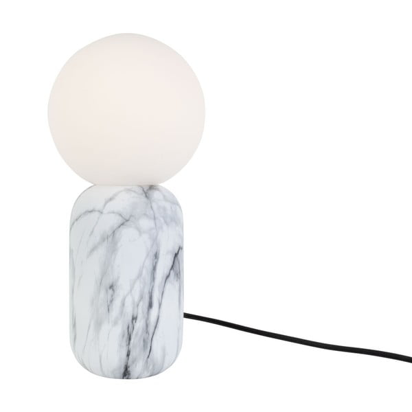 Lampada da tavolo bianca con decoro in marmo, altezza 32 cm Gala - Leitmotiv