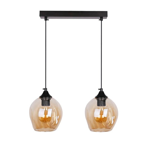 Lampada a sospensione nera con paralume in vetro 14x48 cm Aspa - Candellux Lighting-image-2