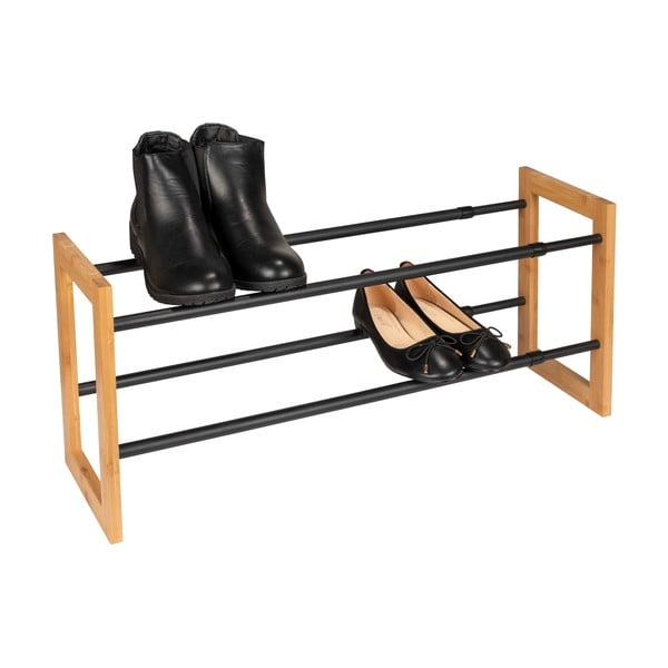 Scarpiera telescopica in metallo in colore nero-naturale Ecori - Wenko-image-4