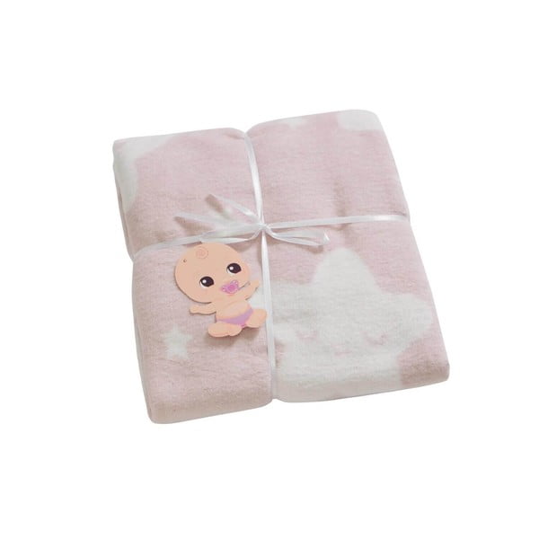 Coperta per bambini rosa chiaro in vello 100x120 cm Star – Mijolnir