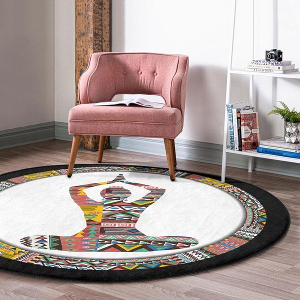 Tappeto rotondo lavabile adatto ai robot aspirapolvere ø 80 cm Comfort - Mila Home-image-1