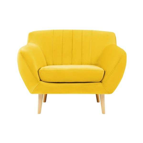 Poltrona in velluto giallo Sardaigne - Mazzini Sofas