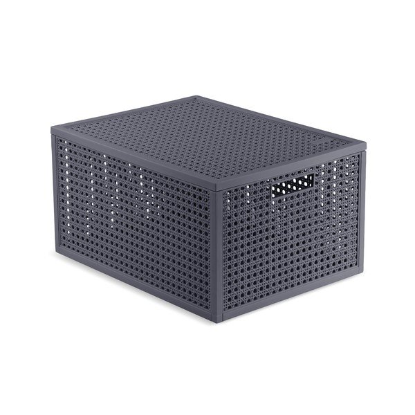 Scatola con coperchio grigio scuro in plastica riciclata 30x38x21 cm Kaya – Curver