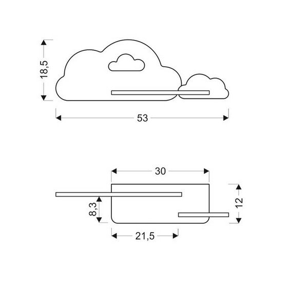Apparecchio per bambini bianco e rosa Cloud - Candellux Lighting-image-4