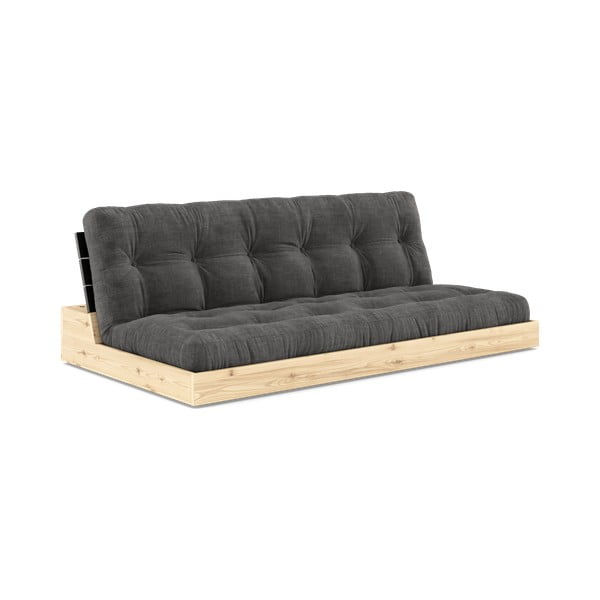 Divano letto in velluto a coste nero-antracite 196 cm Base - Karup Design