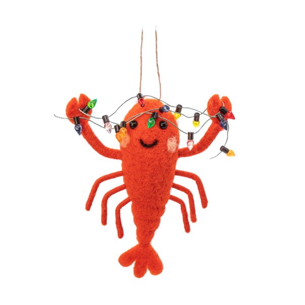 Decorazione per albero di natale in tessuto fatta a mano 11 cm Lobster – Sass & Belle