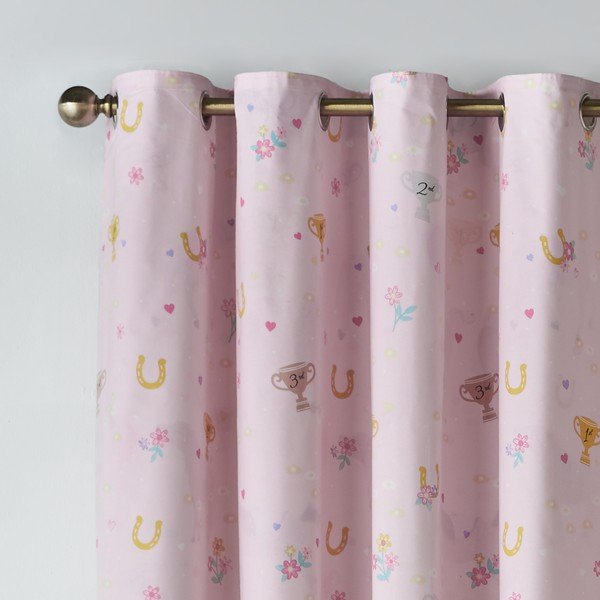 Tenda per bambini color crema 2 pz 168x183 cm Happy Horses – Catherine Lansfield-image-1