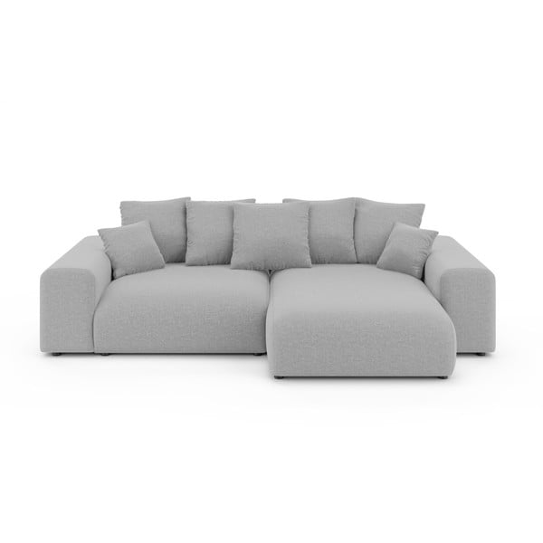 Divano angolare grigio chiaro allungabile/con contenitore (con composizione variabile) Luma – Ropez