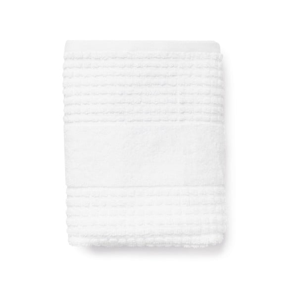 Asciugamano tipo terry bianco in cotone organico 70x140 cm Check – JUNA-image-3