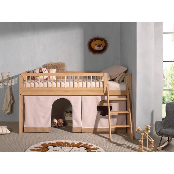 Letto rialzato per bambini in legno di quercia in colore naturale 90x200 cm Forrest - Vipack-image-4