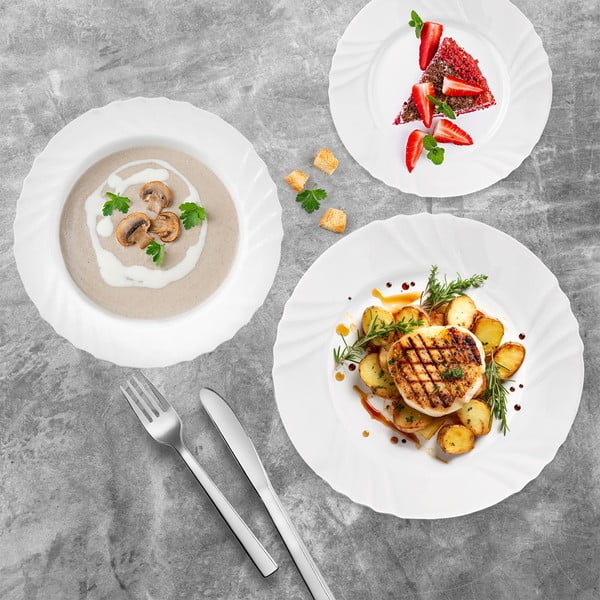 Set da pranzo in vetro 18 pezzi Luna - Orion-image-1