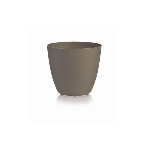 Šedohnědý květináč s pojízdnými kolečky Gardenico Ella Twist'n'Roll Smart System, ø 40 cm
