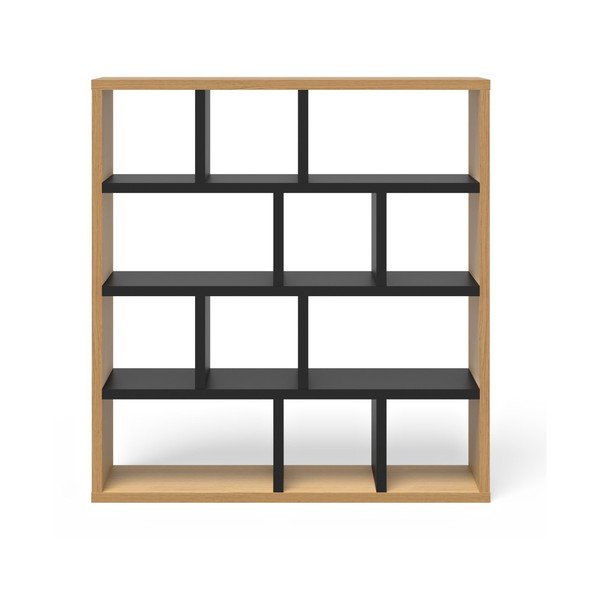 Libreria in rovere decorato in nero e naturale 150x159 cm Berlin - TemaHome