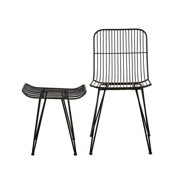 Sgabello in metallo nero Svale - Villa Collection-image-4