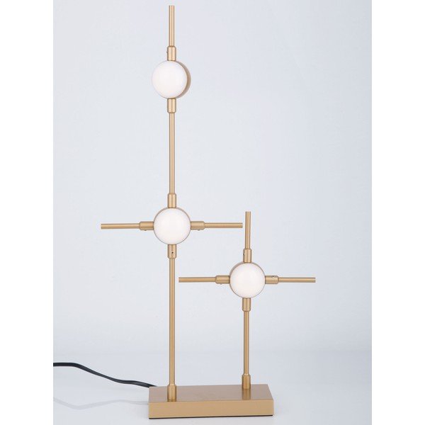 Lampada da tavolo LED dorata in metallo con paralume in vetro acrilico (altezza totale 52 cm) Atomo – Nova Luce-image-2