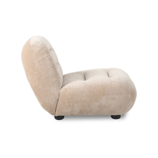 Poltrona beige con rivestimento in velluto Wyatt – Dutchbone-image-2