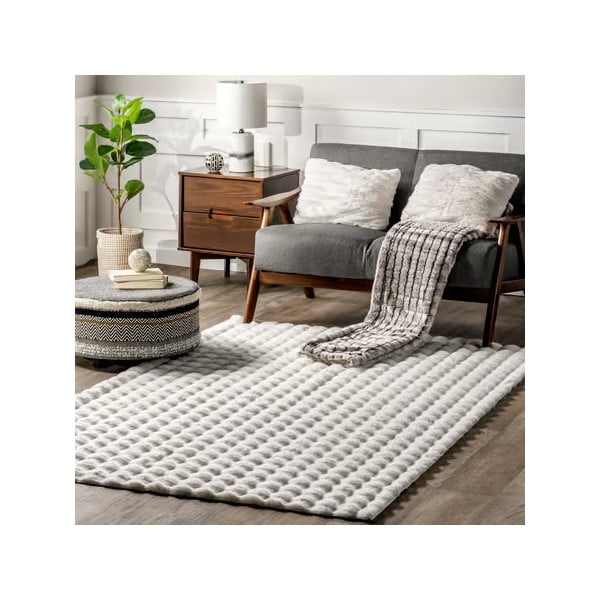 Tappeto bianco lavabile 150x230 cm Bubble White - Mila Home-image-4