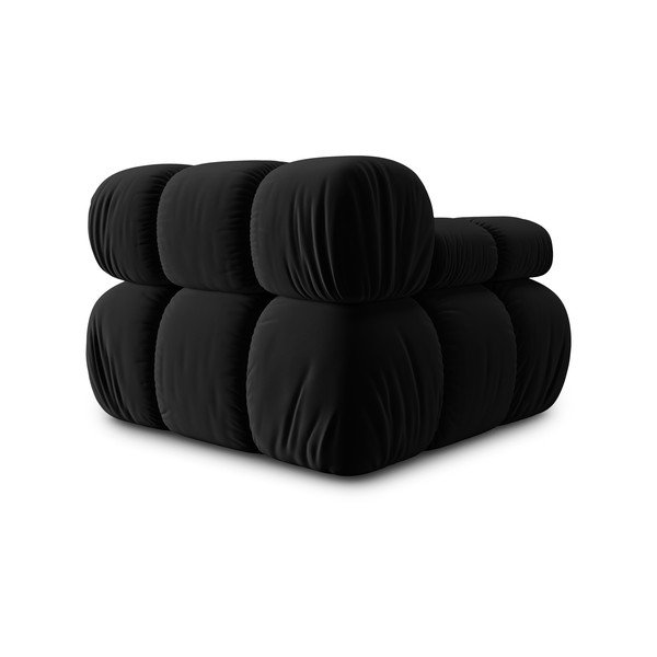 Modulo divano in velluto nero (angolo sinistro) Bellis - Micadoni Home-image-4