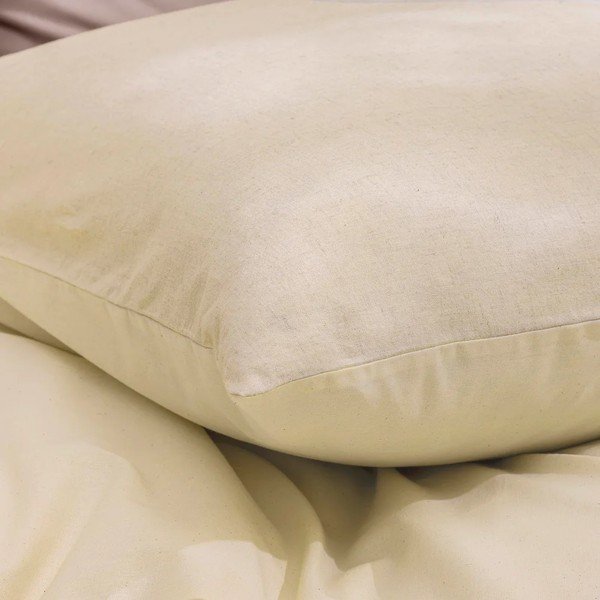 Set copripiumino e federa di colore naturale in misto lino per letto matrimoniale 3 pezzi 240x220 cm Ariane – douceur d'intérieur-image-1