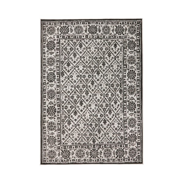 Tappeto bifacciale a motivi bianchi e neri Curacao, 120 x 170 cm - Bougari