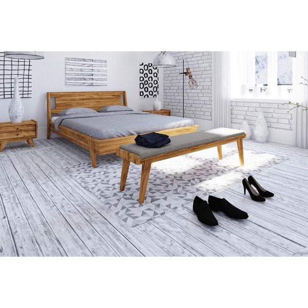 Panca in rovere con seduta grigio chiaro Retro - The Beds-image-3