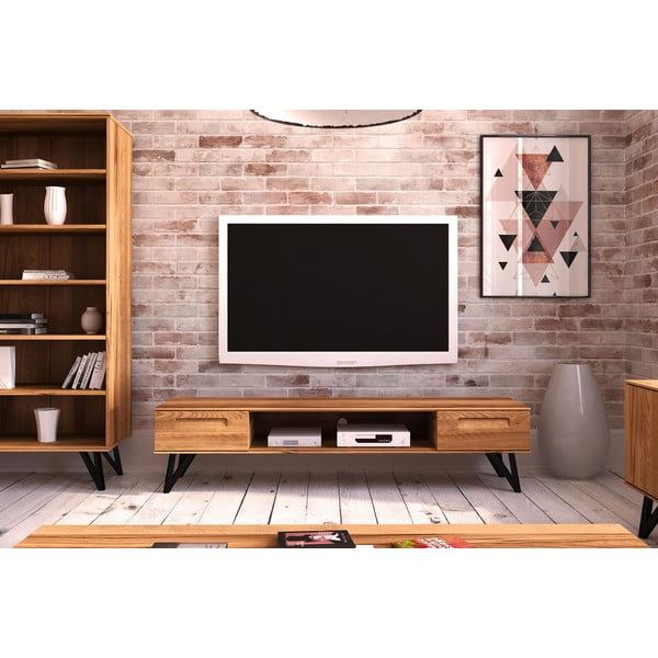 Tavolo TV in legno di faggio 182x42 cm Golo - The Beds-image-1