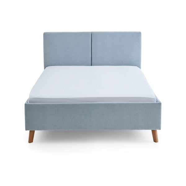 Letto matrimoniale imbottito azzurro con rete inclusa 140x200 cm Piano – Meise Möbel-image-3