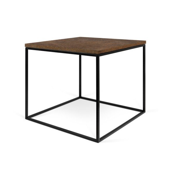 Tavolino marrone con gambe nere Gleam, 50 x 50 cm - TemaHome-image-3