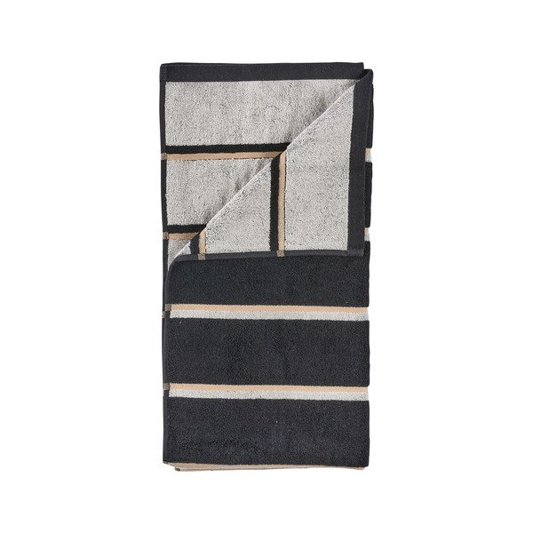 Asciugamano nero/grigio chiaro in cotone 50x100 cm Sauna – Zone
