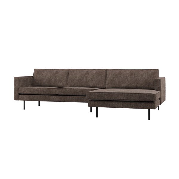 Divano angolare marrone scuro (con penisola a destra/con chaise lounge) Rodeo – WOOOD