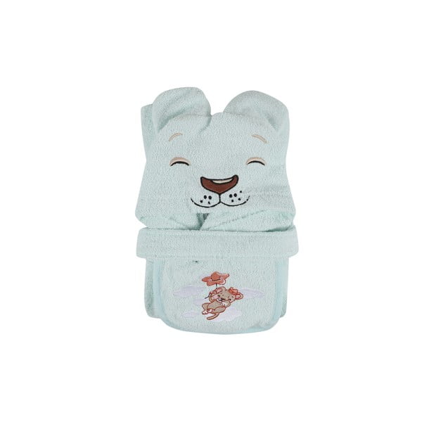 Accappatoio per bambini color menta in cotone 1-2 anni Aslan – Foutastic-image-4