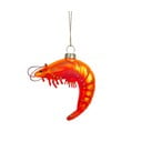 Decorazione per albero di natale in vetro fatta a mano 8 cm King Prawn – Sass & Belle