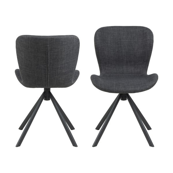 Sedie da pranzo grigio scuro in set di 2 Batilda - Actona-image-4