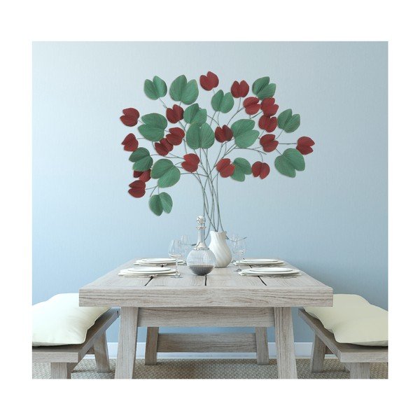 Decorazione murale rossa e verde Albero, 105 x 94 cm - Mauro Ferretti-image-1