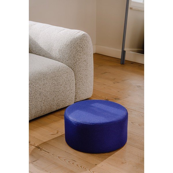 Poggiapiedi blu con rivestimento in lana Folk – noo.ma-image-1