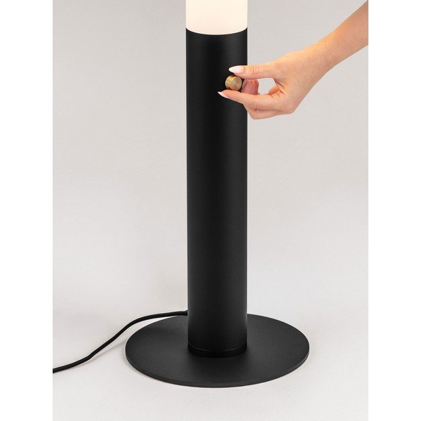 Lampada da terra LED nera opaca in acciaio con paralume in vetro acrilico con intensità regolabile (altezza totale 141 cm) Glaze – Nova Luce-image-2