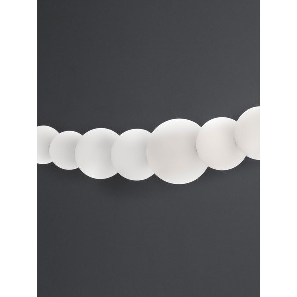 Lampadario LED bianco/dorato in metallo con paralume in vetro con intensità regolabile Perla – Nova Luce-image-3