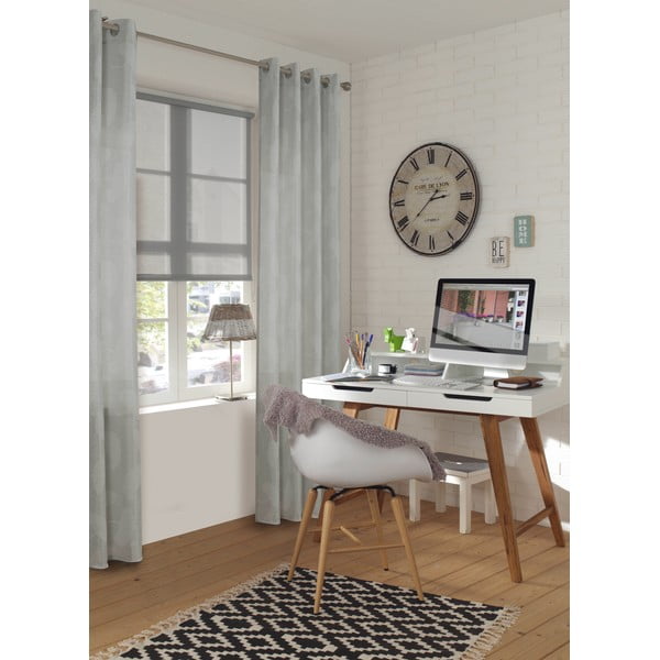 Tenda grigio chiaro in jacquard 140x245 cm Gingko – Sehlbach-image-2